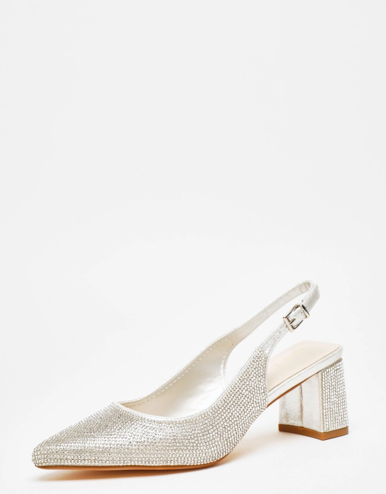 Diamante Slingback Block Heel