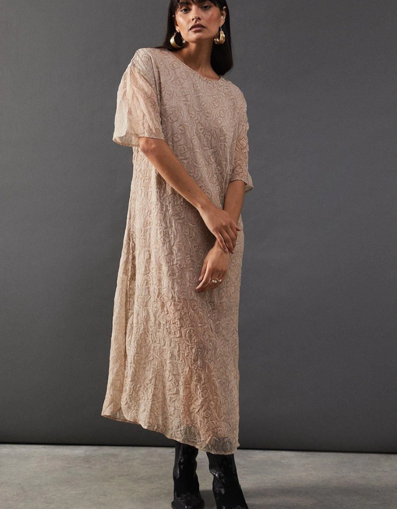 Premium Tissue Organza Midaxi T-shirt Dress