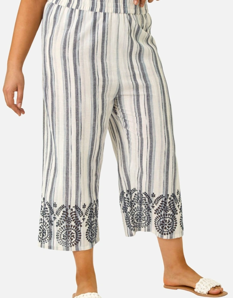 Curve Cropped Broderie Trousers