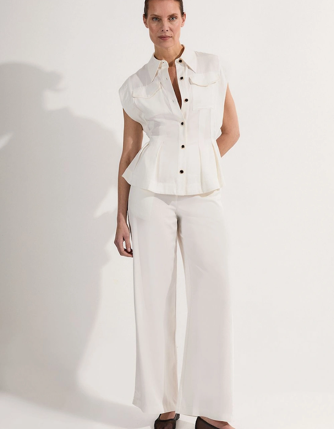 Tall Premium Viscose Linen Woven Straight Leg Trouser, 2 of 1