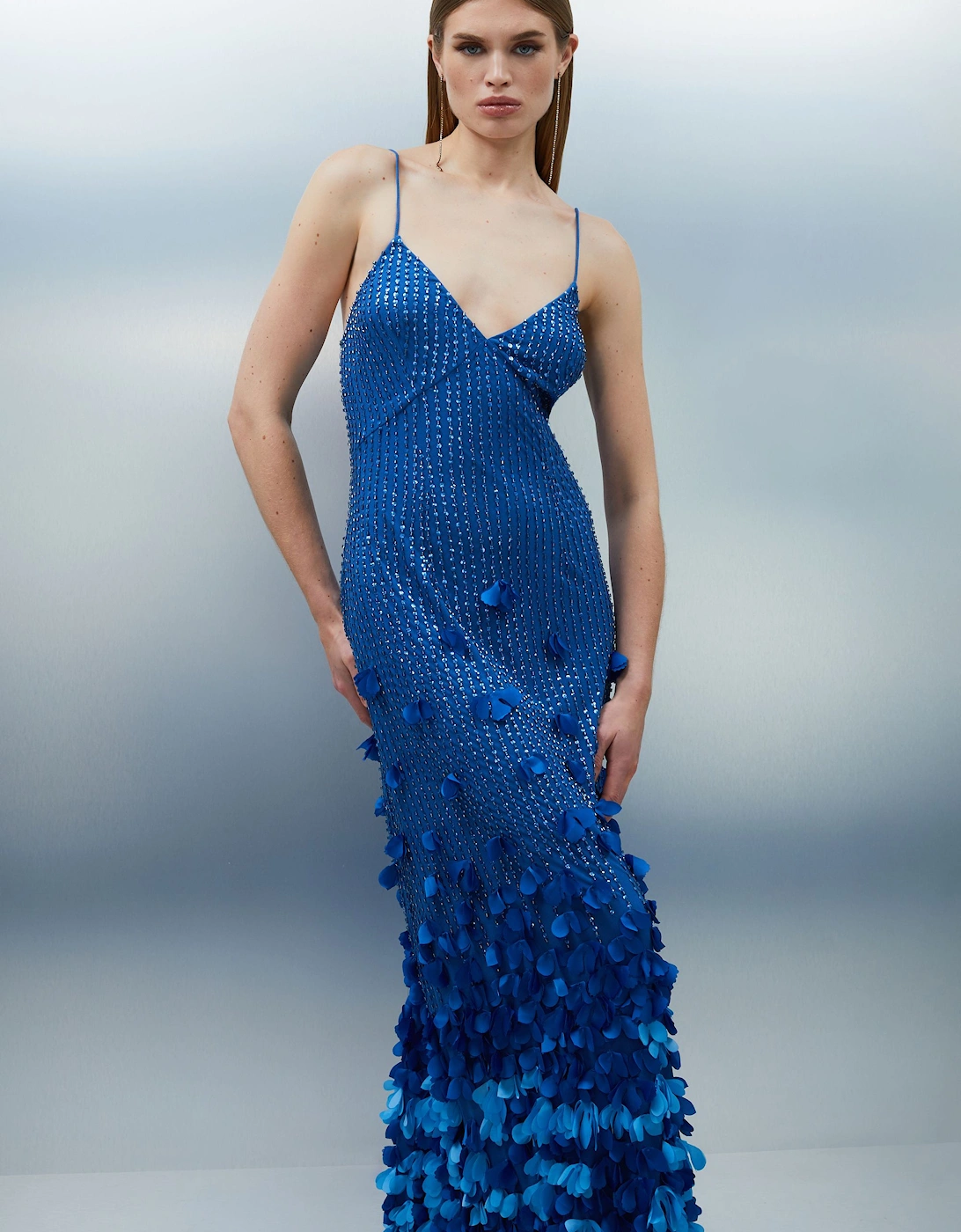 Petite Floral Applique Woven Strappy Maxi Dress, 2 of 1