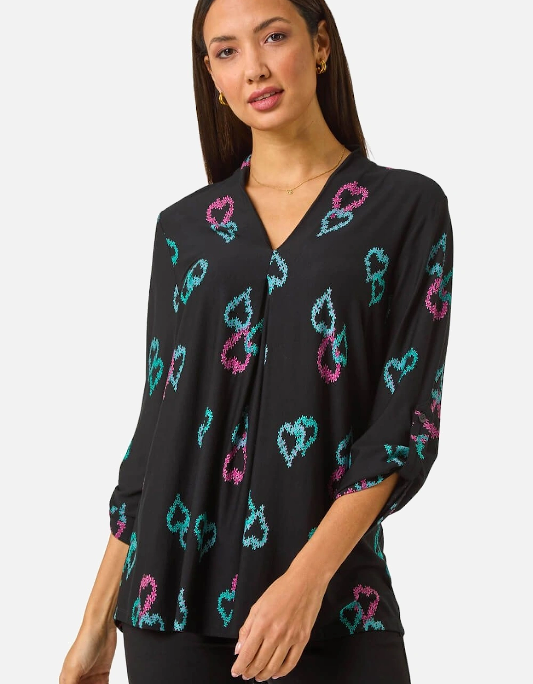 Heart Print Longline Blouse, 2 of 1