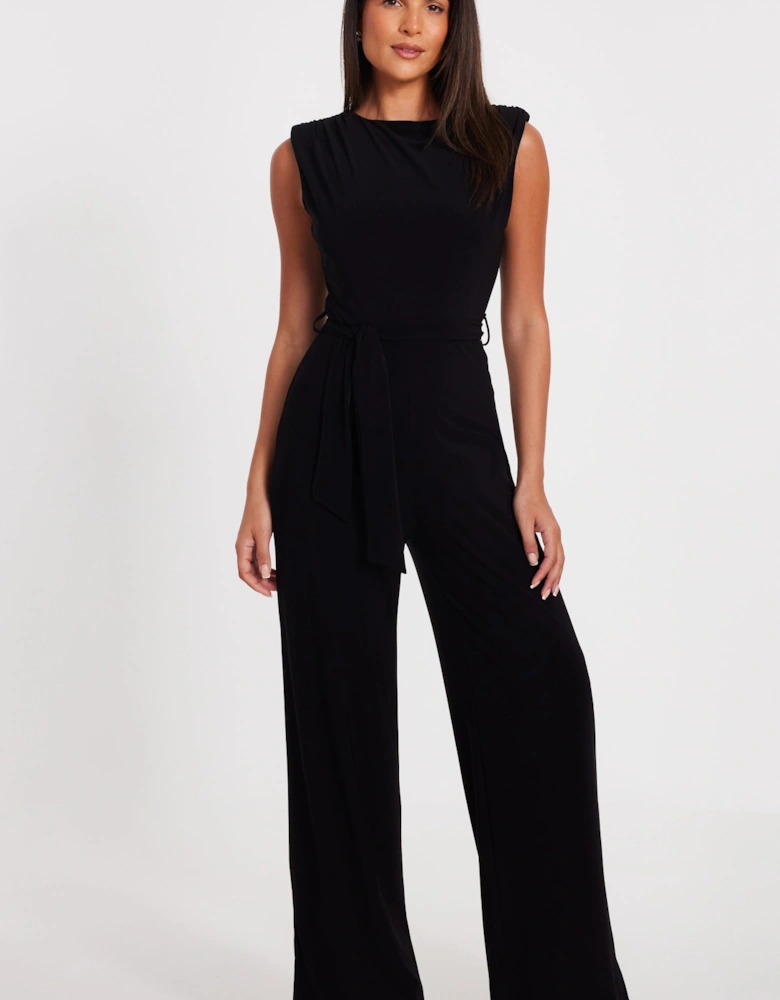 Black Tie Waist Jumpsuit