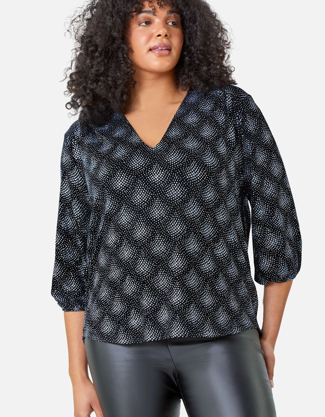 Curve Glitter Sparkle Tunic Top, 2 of 1