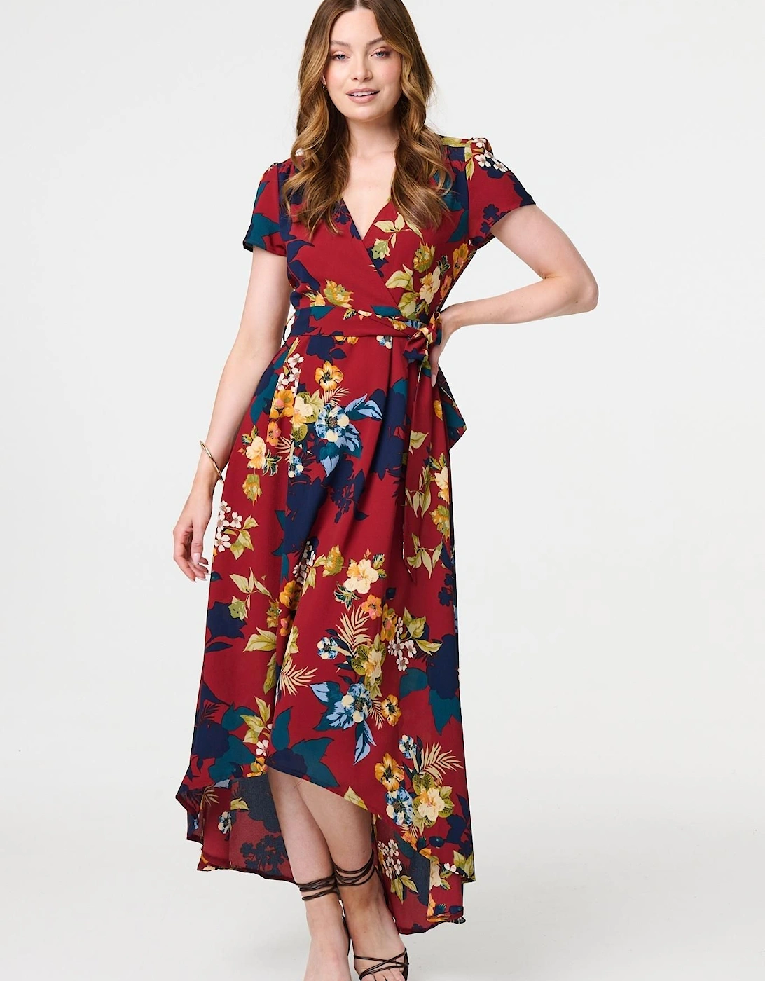 Floral High Low Wrap Maxi Dress, 2 of 1