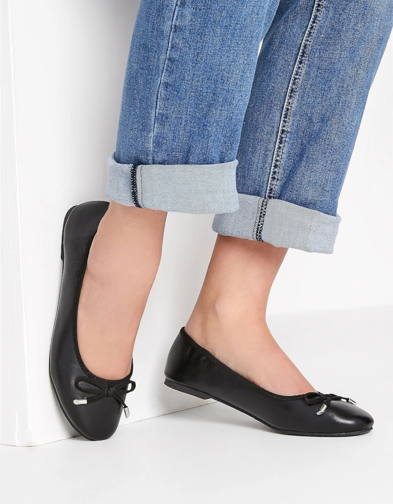 Faux Suede Ballerina Pumps