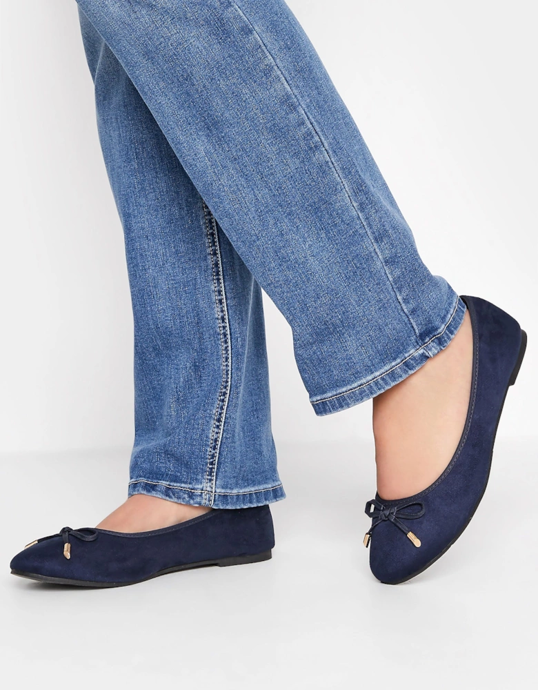 Faux Suede Ballerina Pumps
