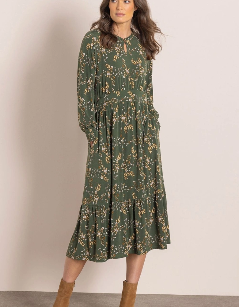Floral Printed Jersey Dress