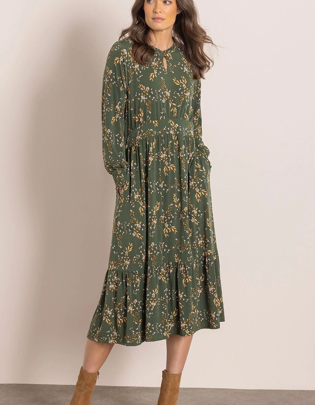 Floral Printed Jersey Dress, 2 of 1