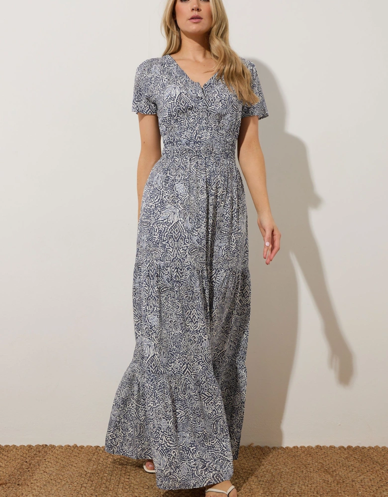 Tall Abstract Tiered Maxi Dress