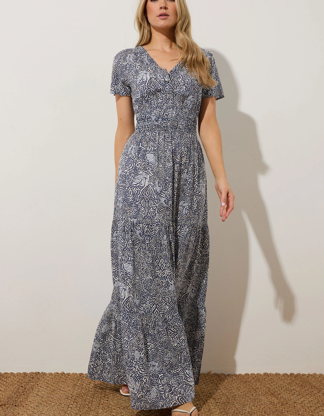 Tall Abstract Tiered Maxi Dress, 2 of 1