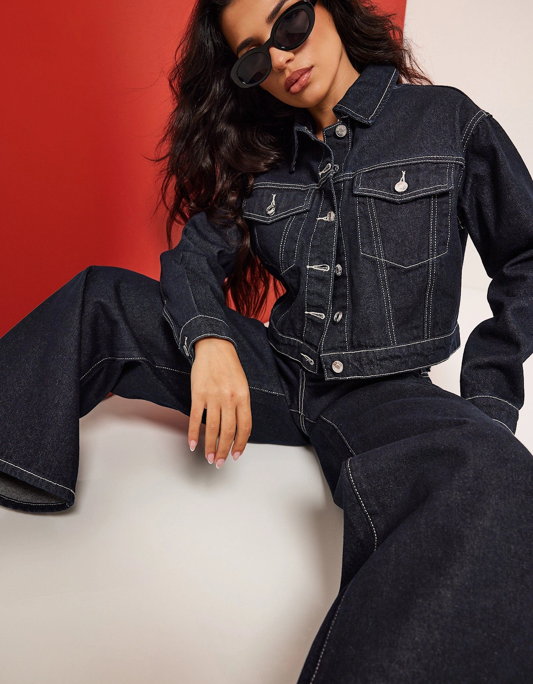 Petite Cropped Denim Jacket, 2 of 1