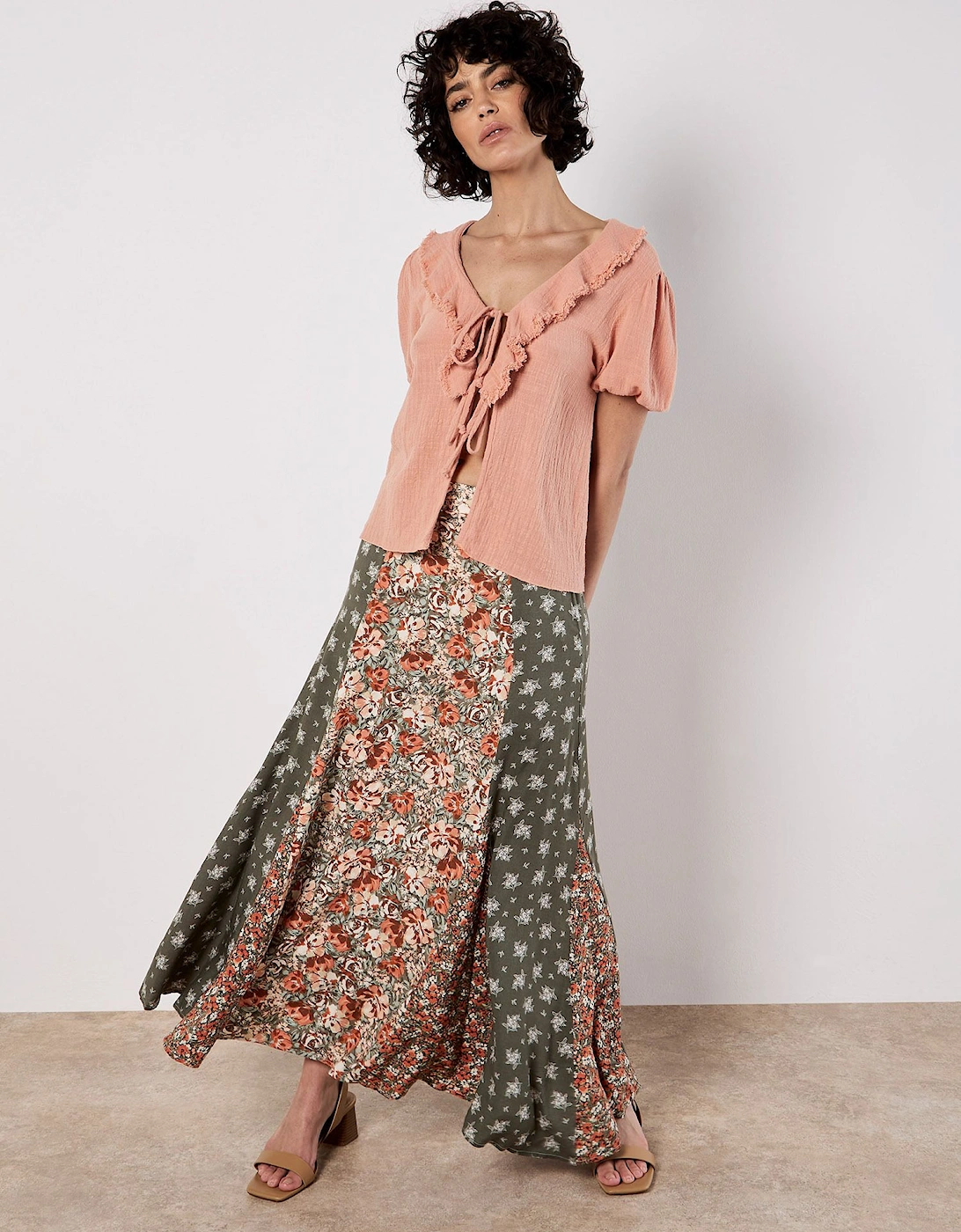 Floral Patchwork Print Midi Skirt, 2 of 1
