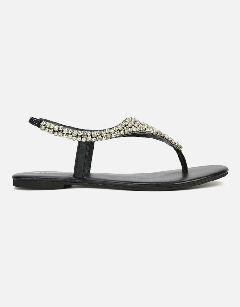 'Lauren' Embellished Toe Post Flat Sandals