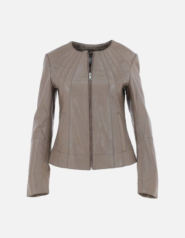 'Aliona' Real Leather Fashion Jacket Women Coat