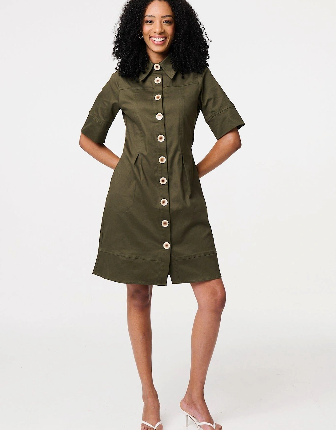 Boxy Button Down Shirt Mini Dress, 2 of 1