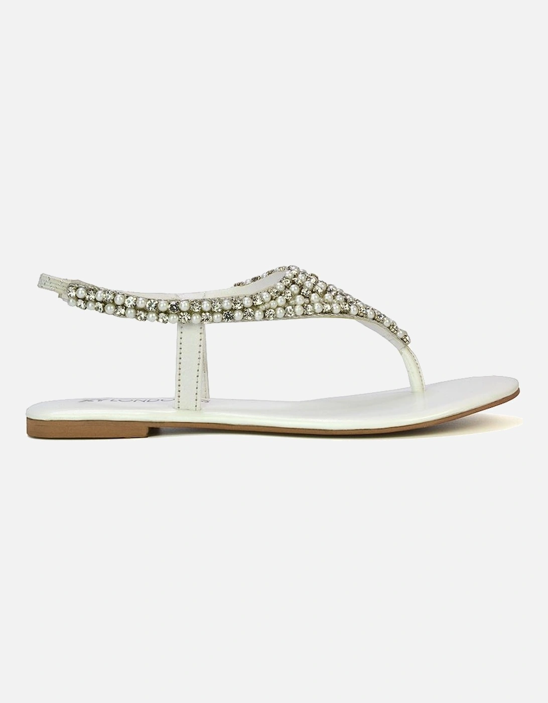 'Lauren' Embellished Toe Post Flat Sandals, 2 of 1