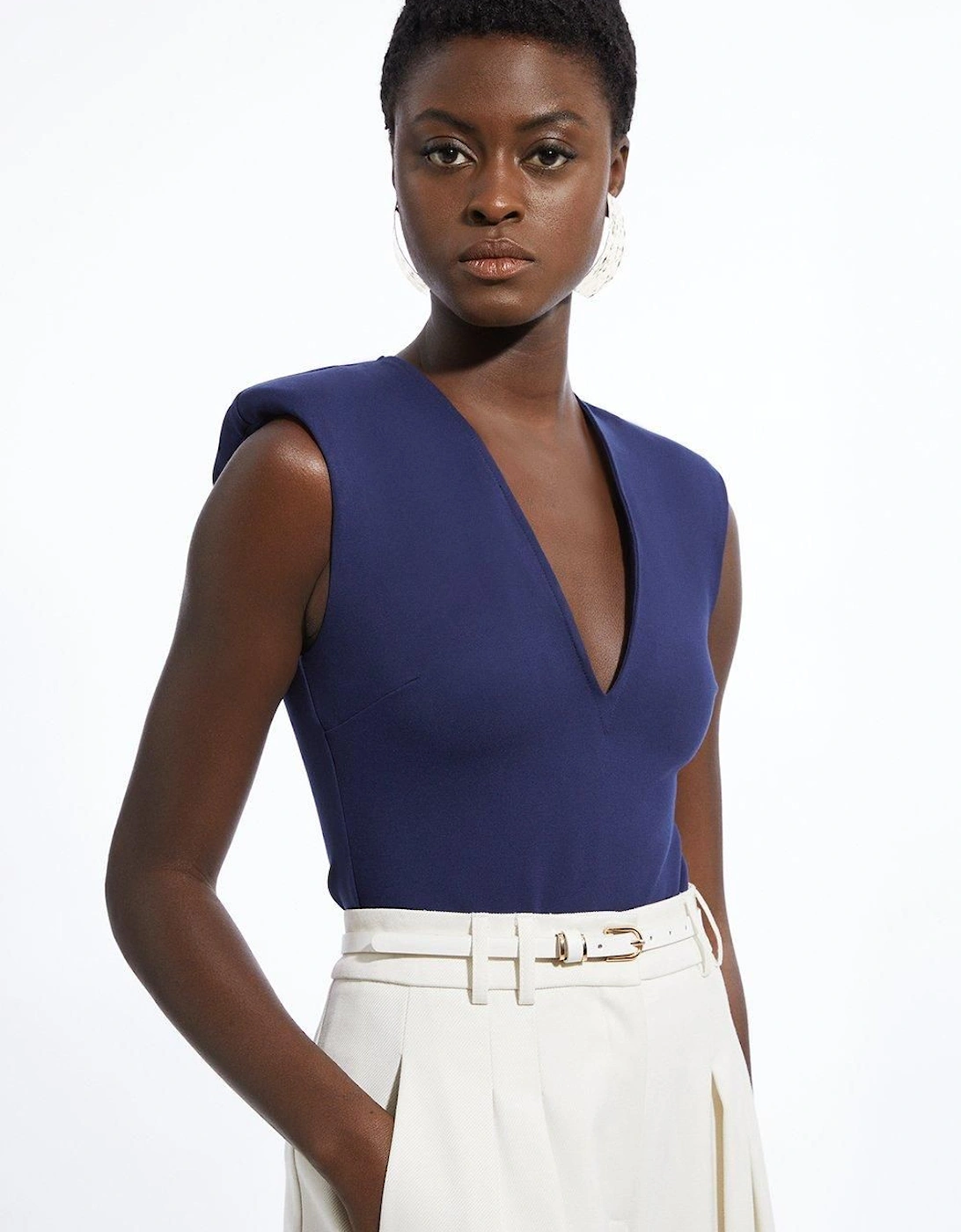 Ponte Plunge Jersey Bodysuit, 2 of 1