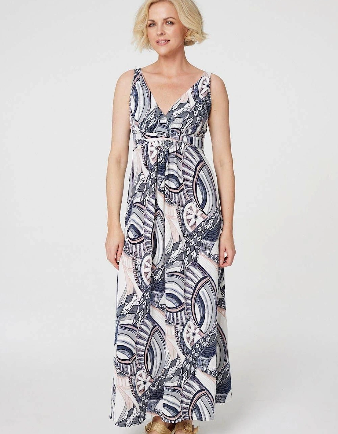 Abstract Print A-Line Maxi Dress, 2 of 1