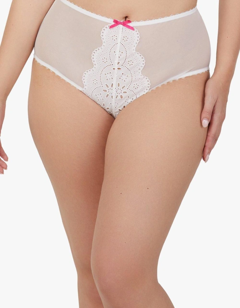 Camille White Broderie High Waisted Brief