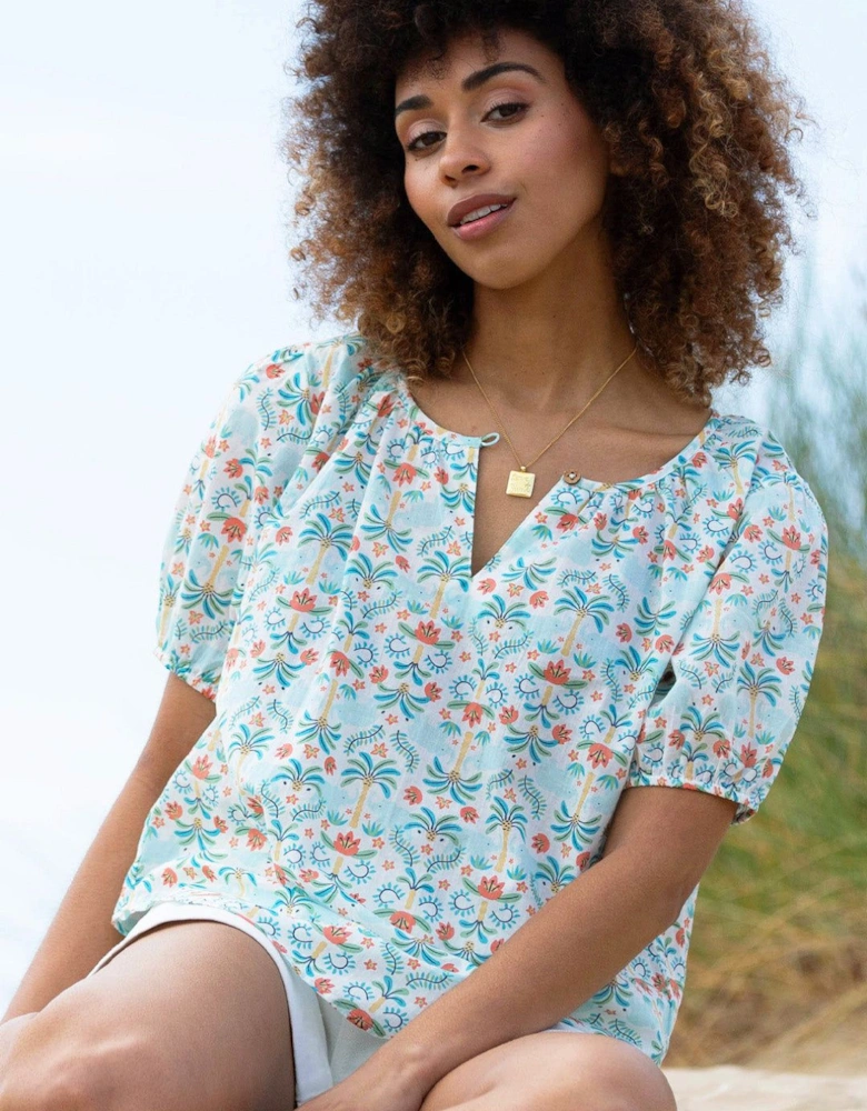 Tincleton Organic Cotton Cambric Blouse Ele Oasis