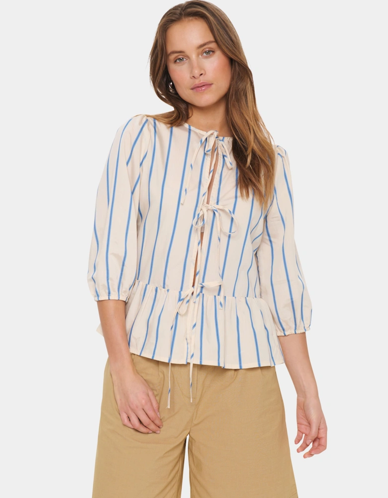KotrinaSZ 3/4 Sleeve Striped Blouse Striped