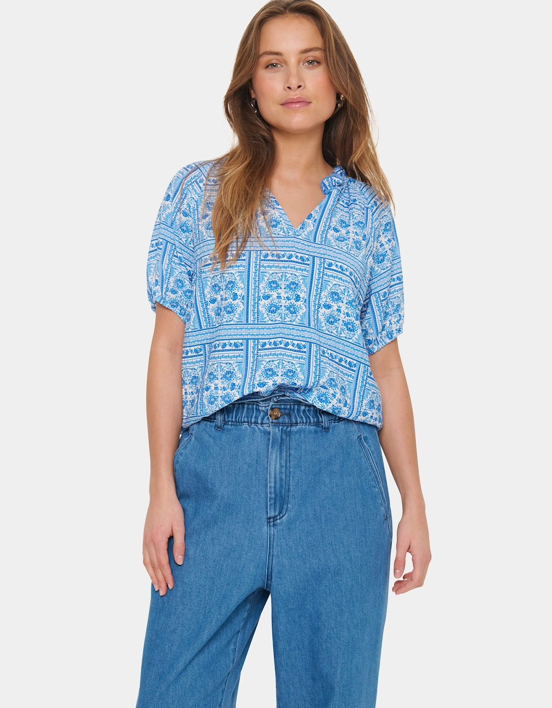 KaisaSZ High Neck Short Sleeve Blouse, 2 of 1