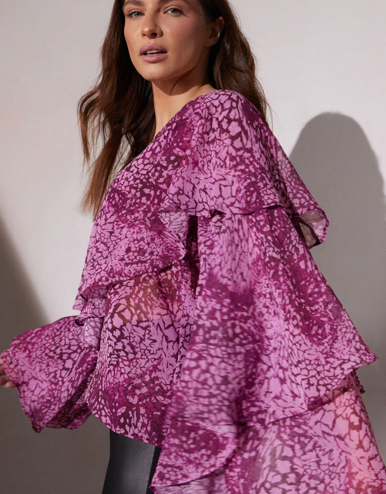 Mesh Snake Print Blouse
