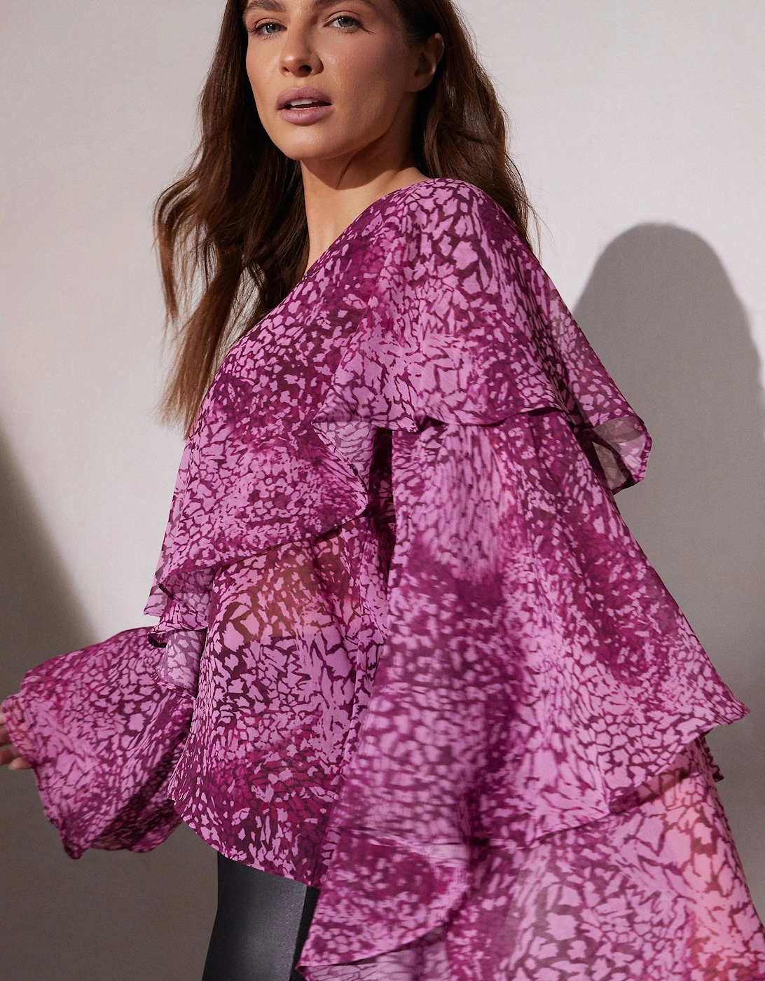 Mesh Snake Print Blouse, 2 of 1