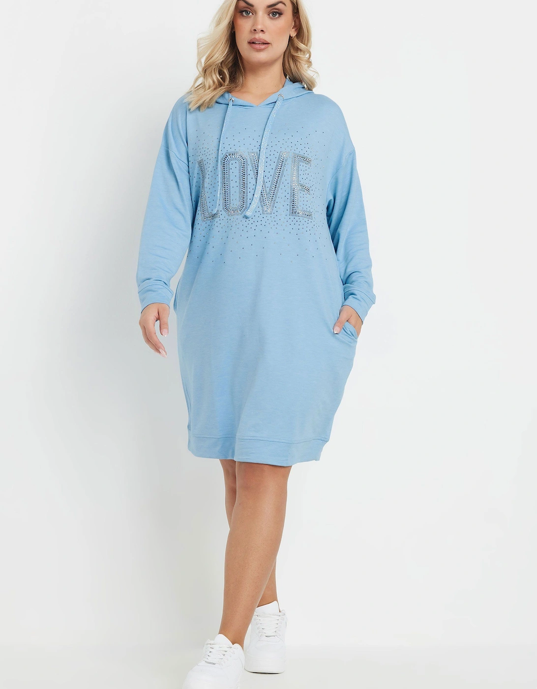 Diamante Embellished Hoodie Dress, 2 of 1