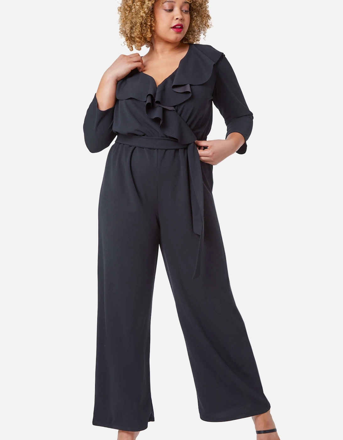 Curve Frill Detail Wrap Jumpsuit, 2 of 1