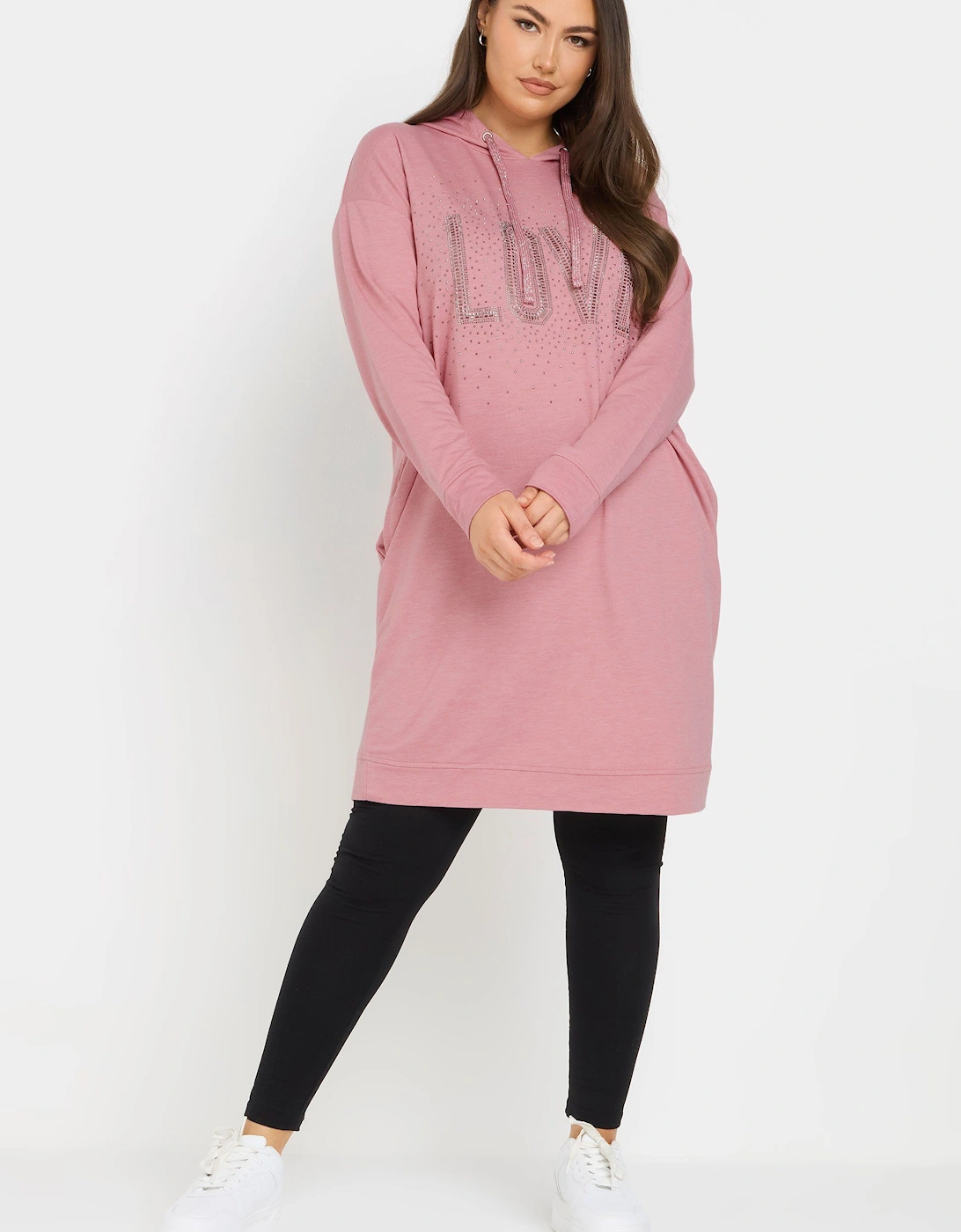 Diamante Embellished Hoodie Dress, 2 of 1