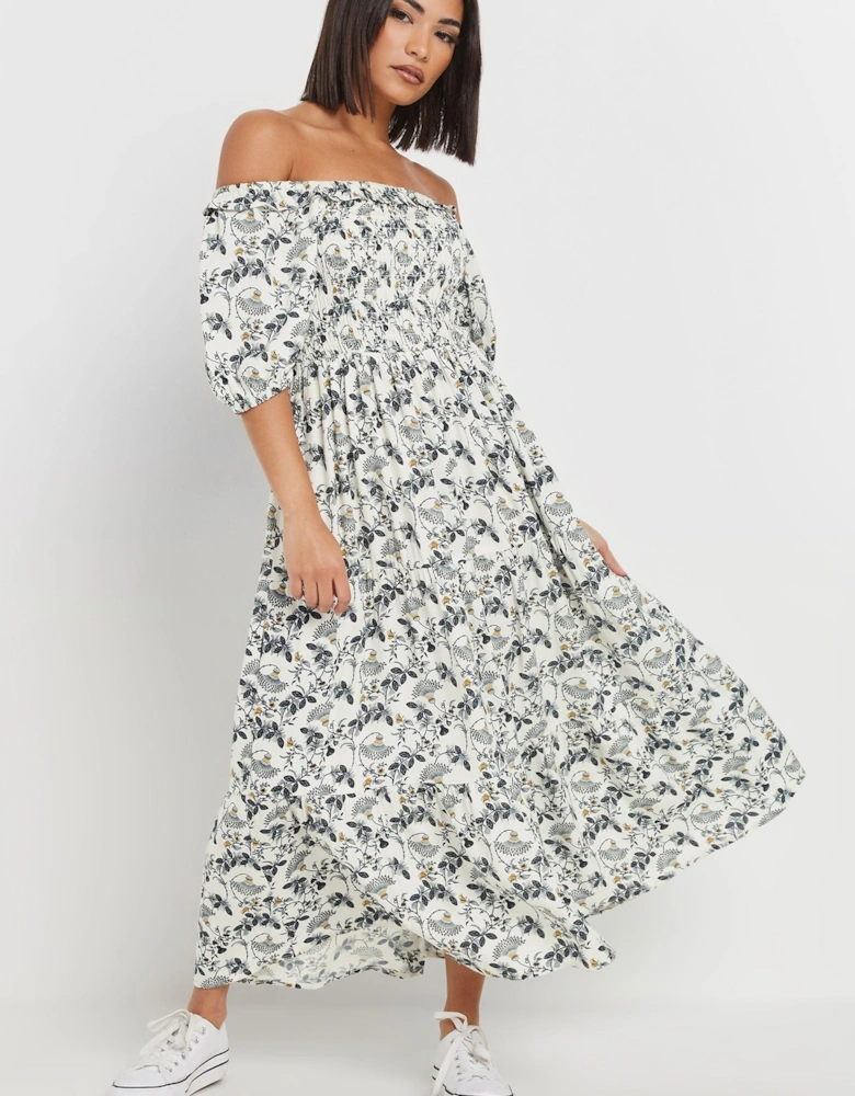 Petite Paisley Floral Bardot Dress