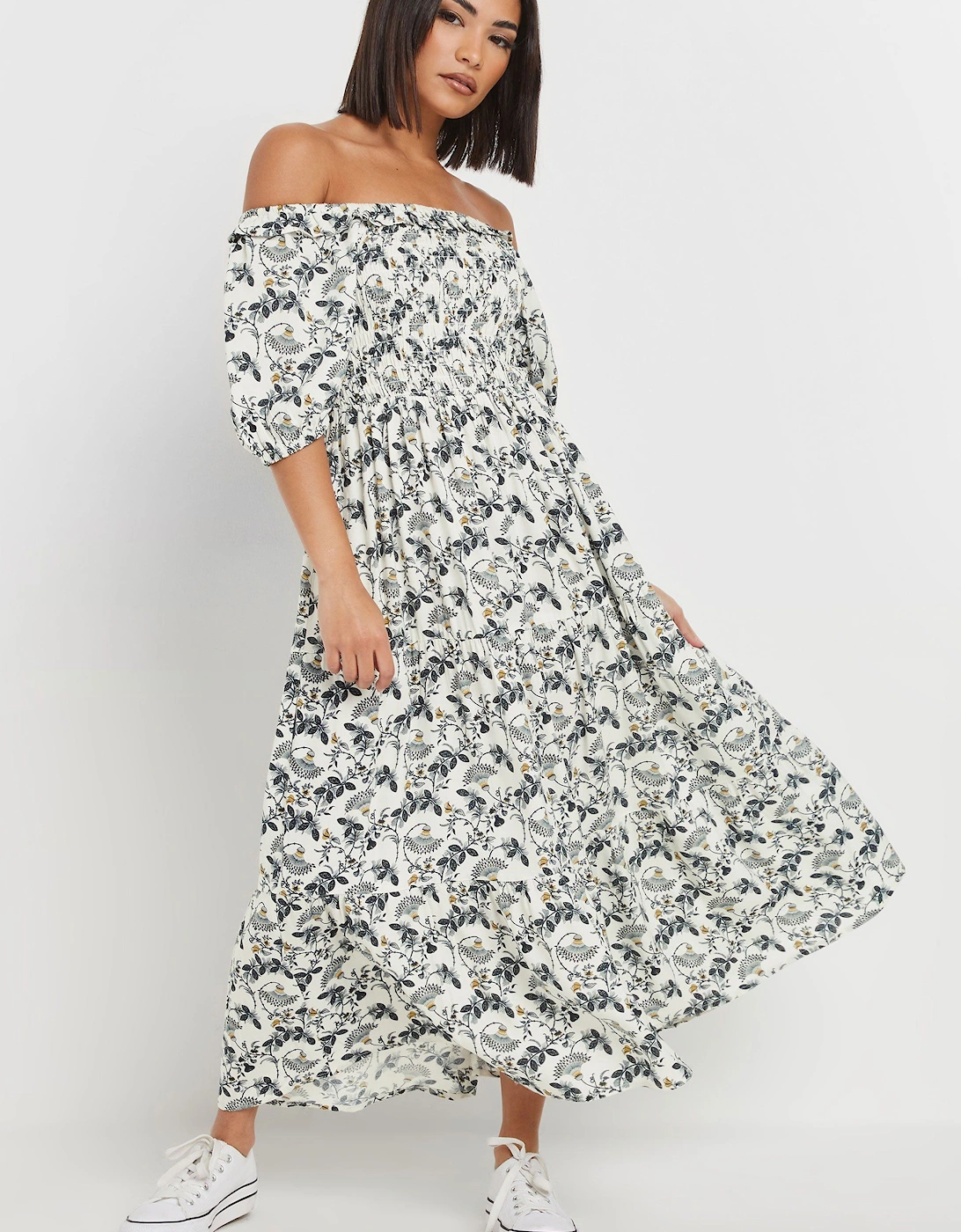 Petite Paisley Floral Bardot Dress, 2 of 1
