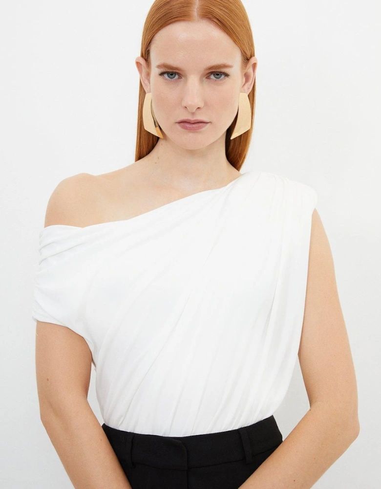 Jersey Crepe Asymmetric Bodysuit
