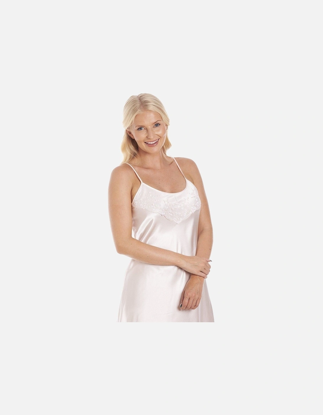 Luxury Short Thin Strap Satin Chemise, 2 of 1