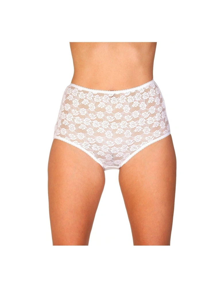 Three Pack Floral Lace Maxi Briefs