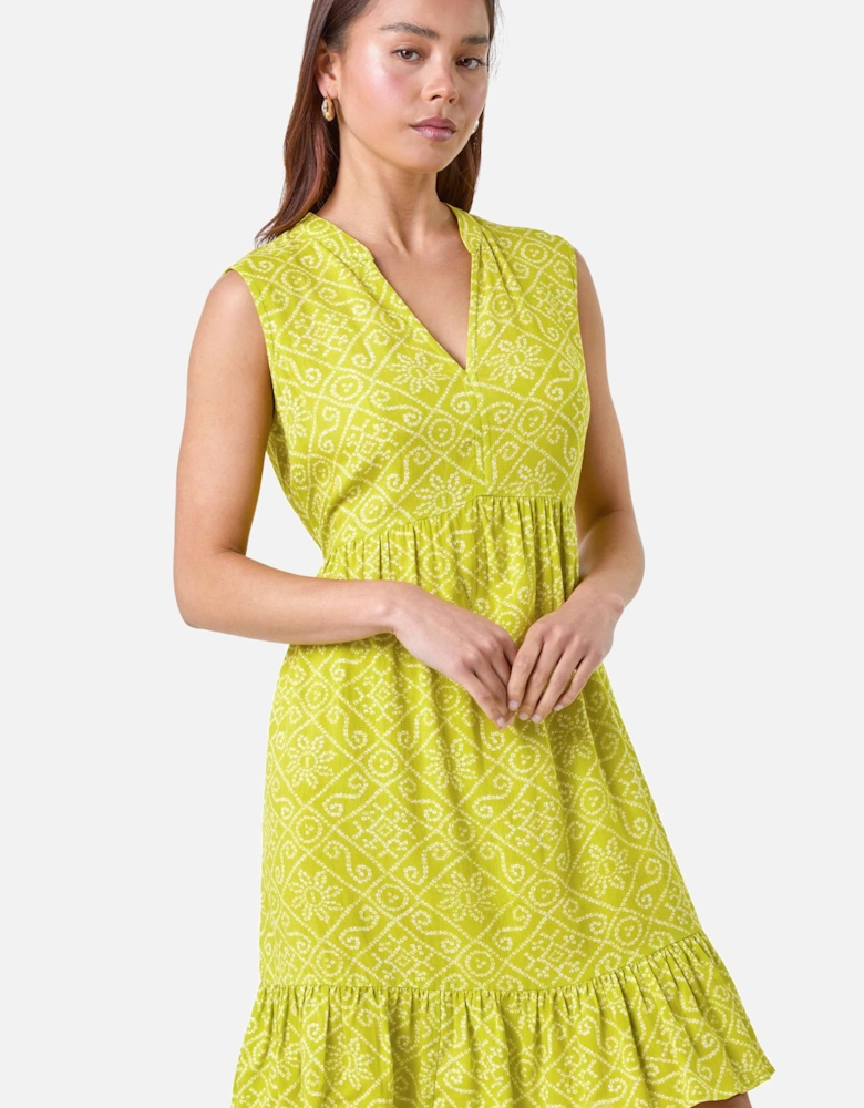 Petite Aztec Print Tiered Tunic Dress