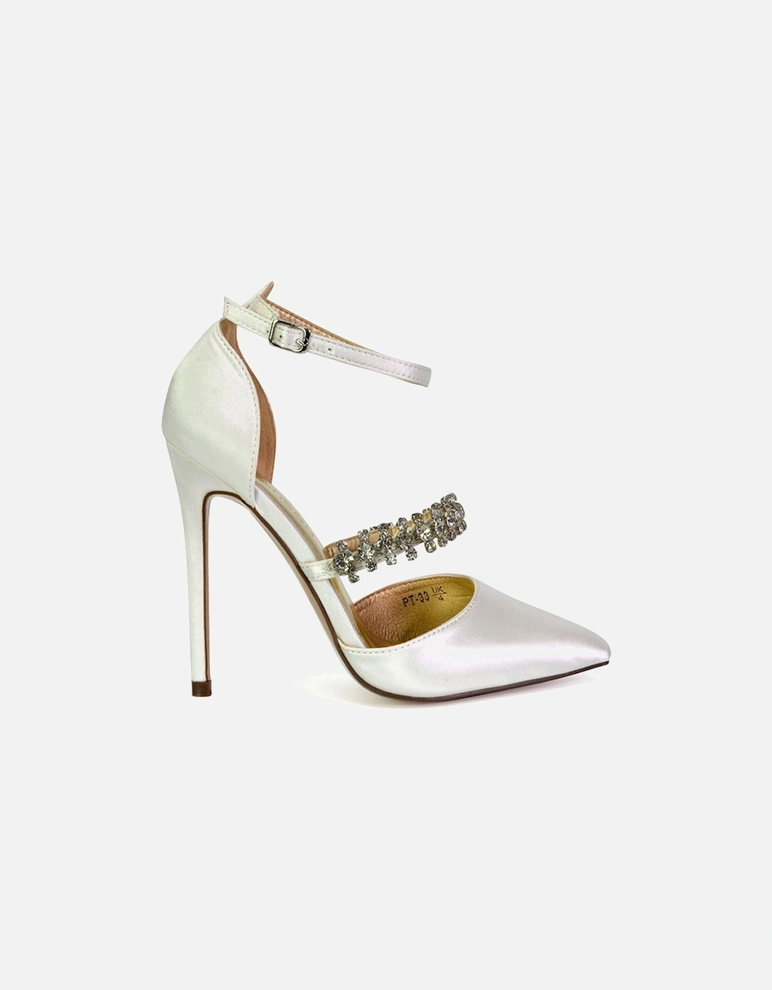 'Giana' Pointed Toe Strappy Stiletto High Heel Court Wedding Shoes, 2 of 1