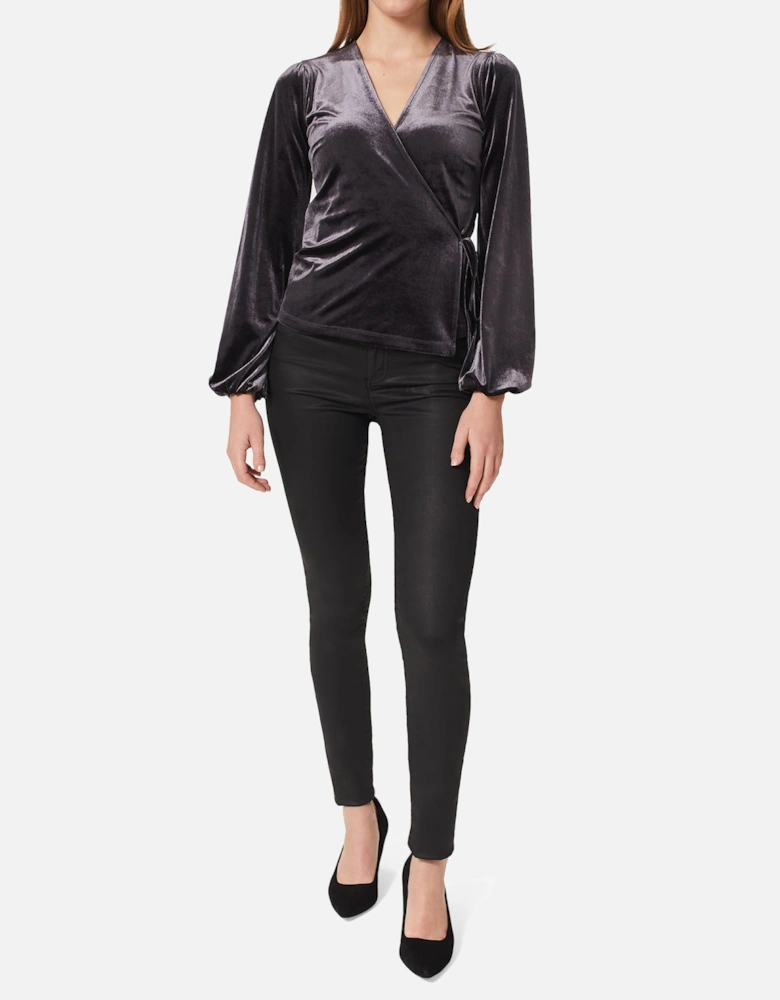 Livvy Velvet Wrap Top Plain