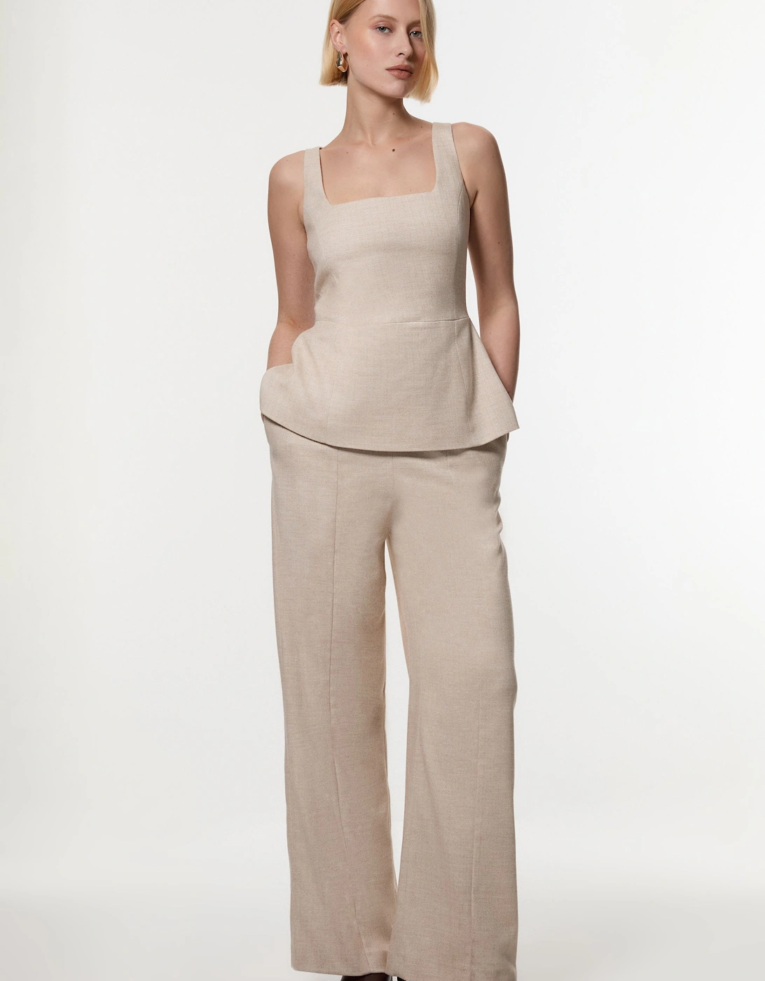 Herringbone Wide Leg Tailored Jumpsuit, 2 of 1