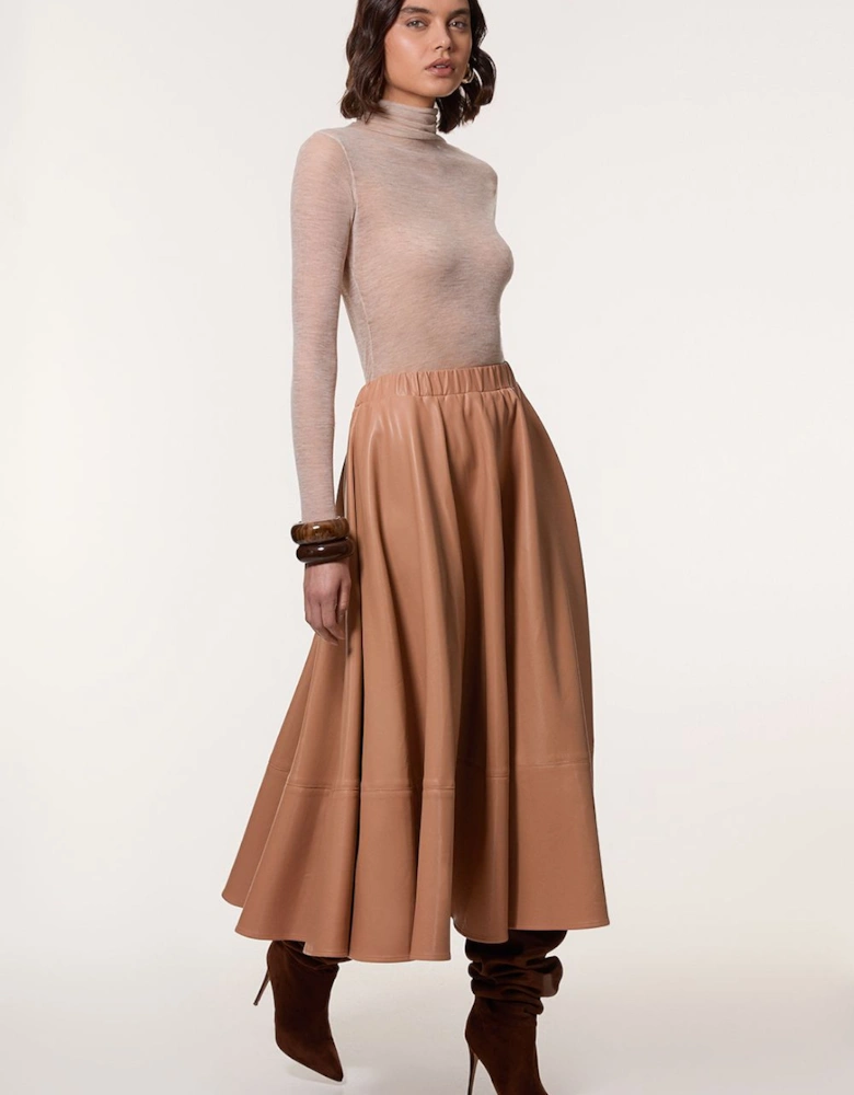 Faux Leather Full Maxi Skirt