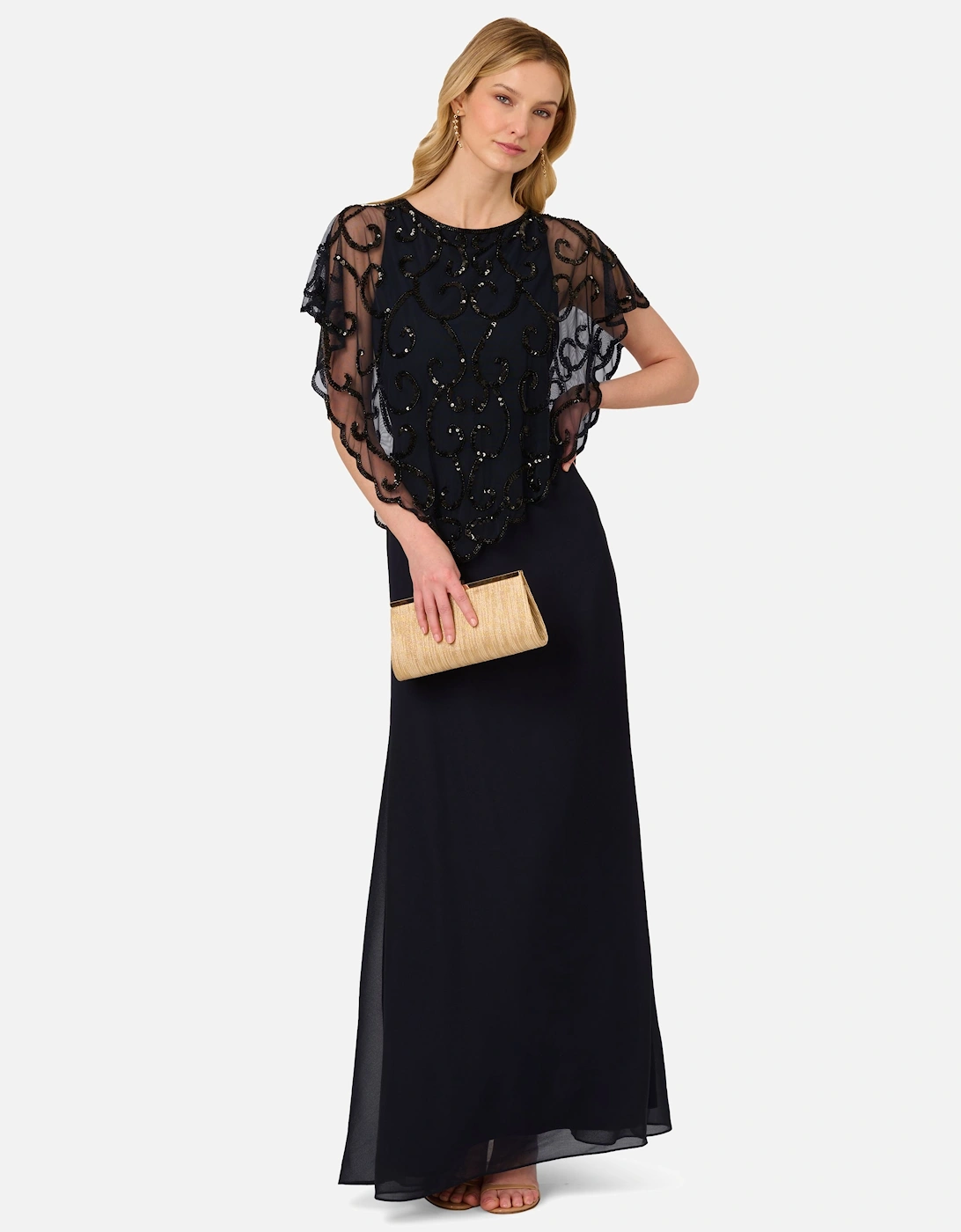 Bead Chiffon Long Dress, 2 of 1