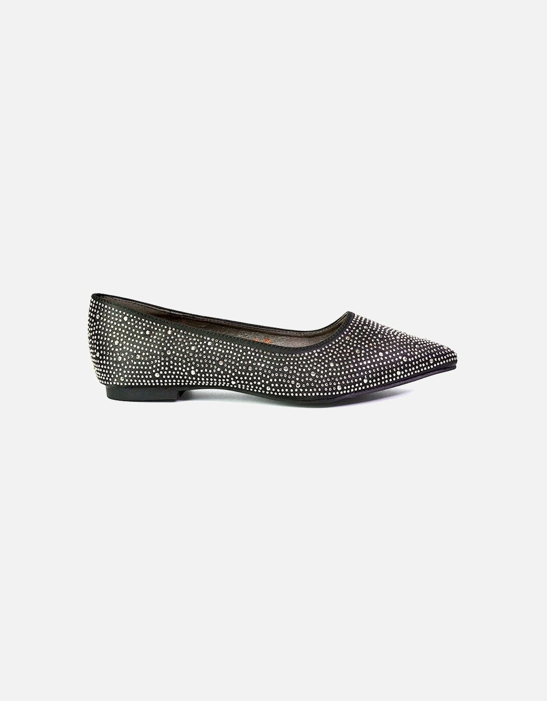 'Marshall' Bridal Shoes Flat Pointed Toe Sparkly Rhinestones Ballerina, 2 of 1