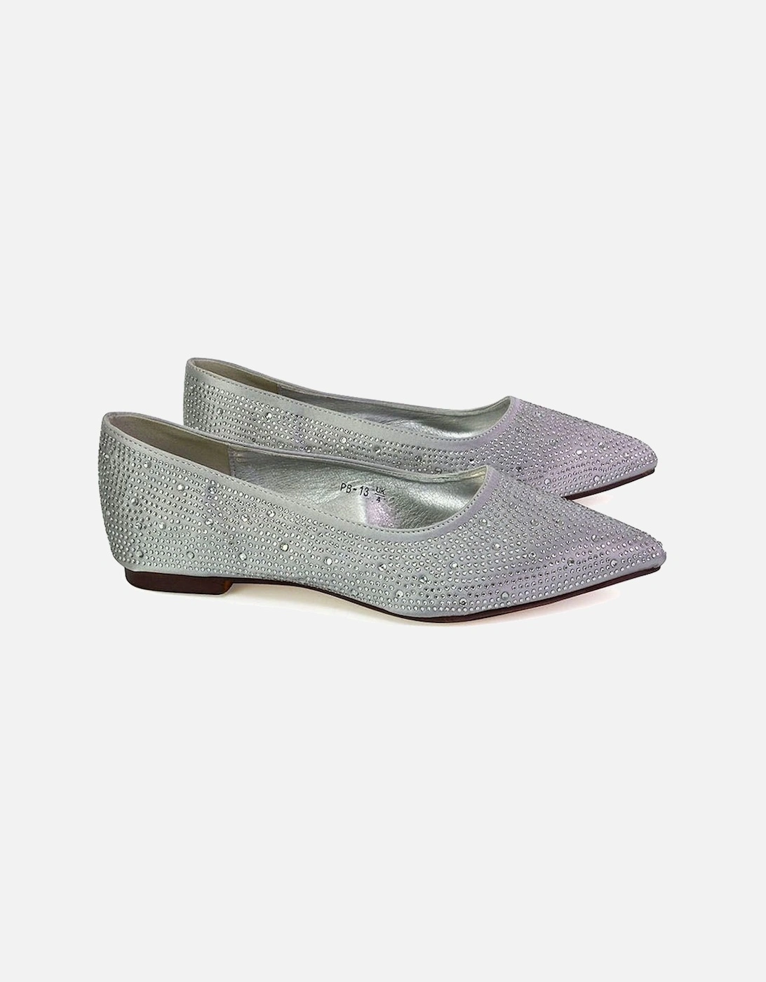 'Marshall' Bridal Shoes Flat Pointed Toe Sparkly Rhinestones Ballerina, 2 of 1