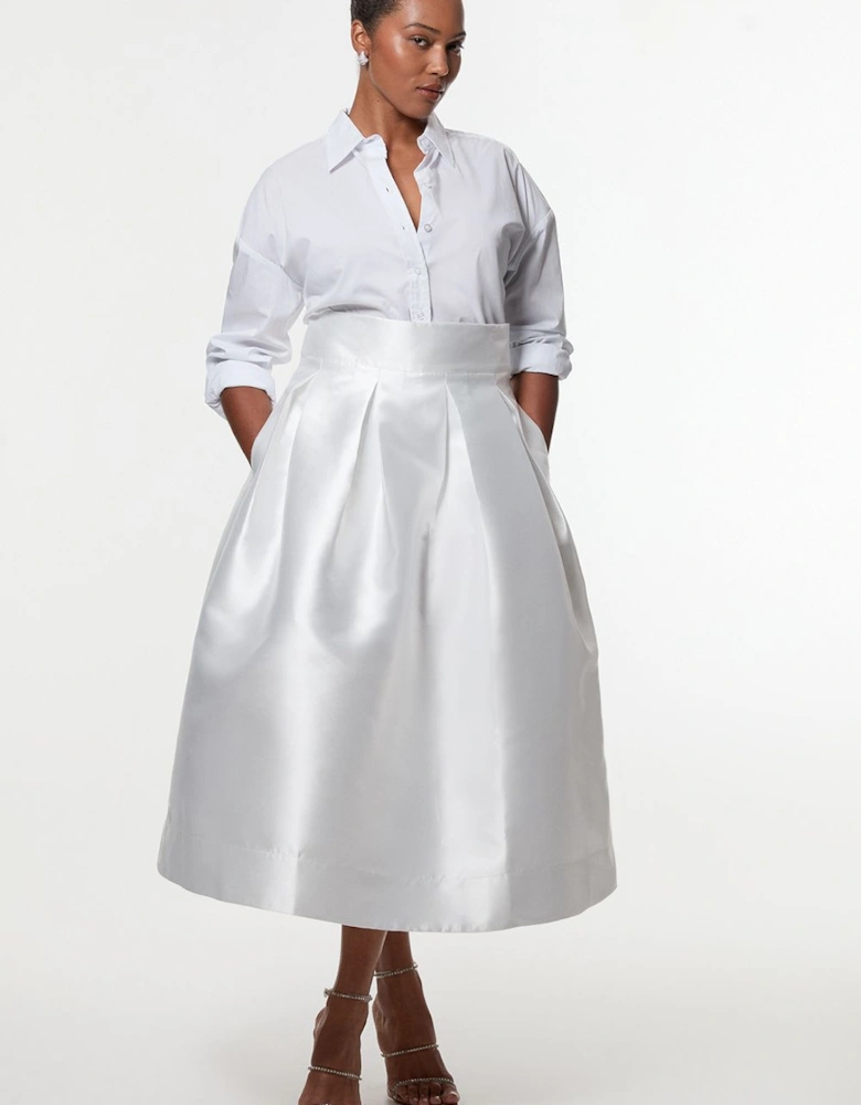 Plus Size Twill Prom Maxi Skirt