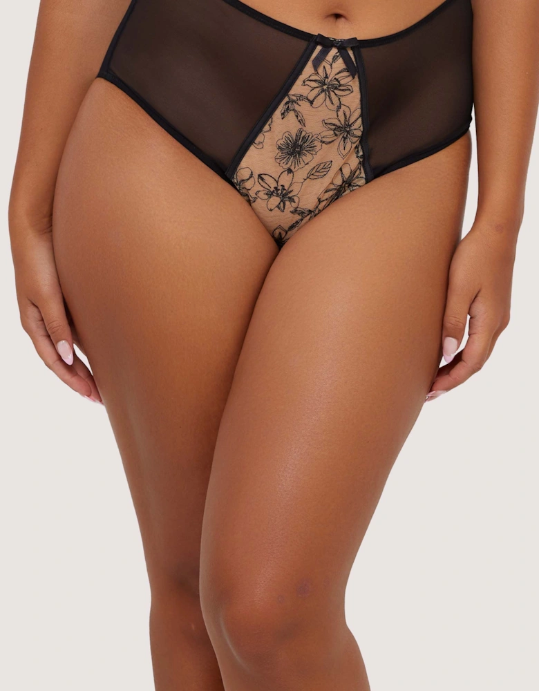Olivia Contrast Embroidery High Waist Brief