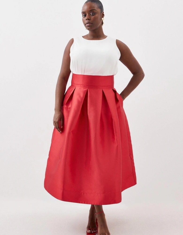 Plus Size Twill Prom Maxi Skirt