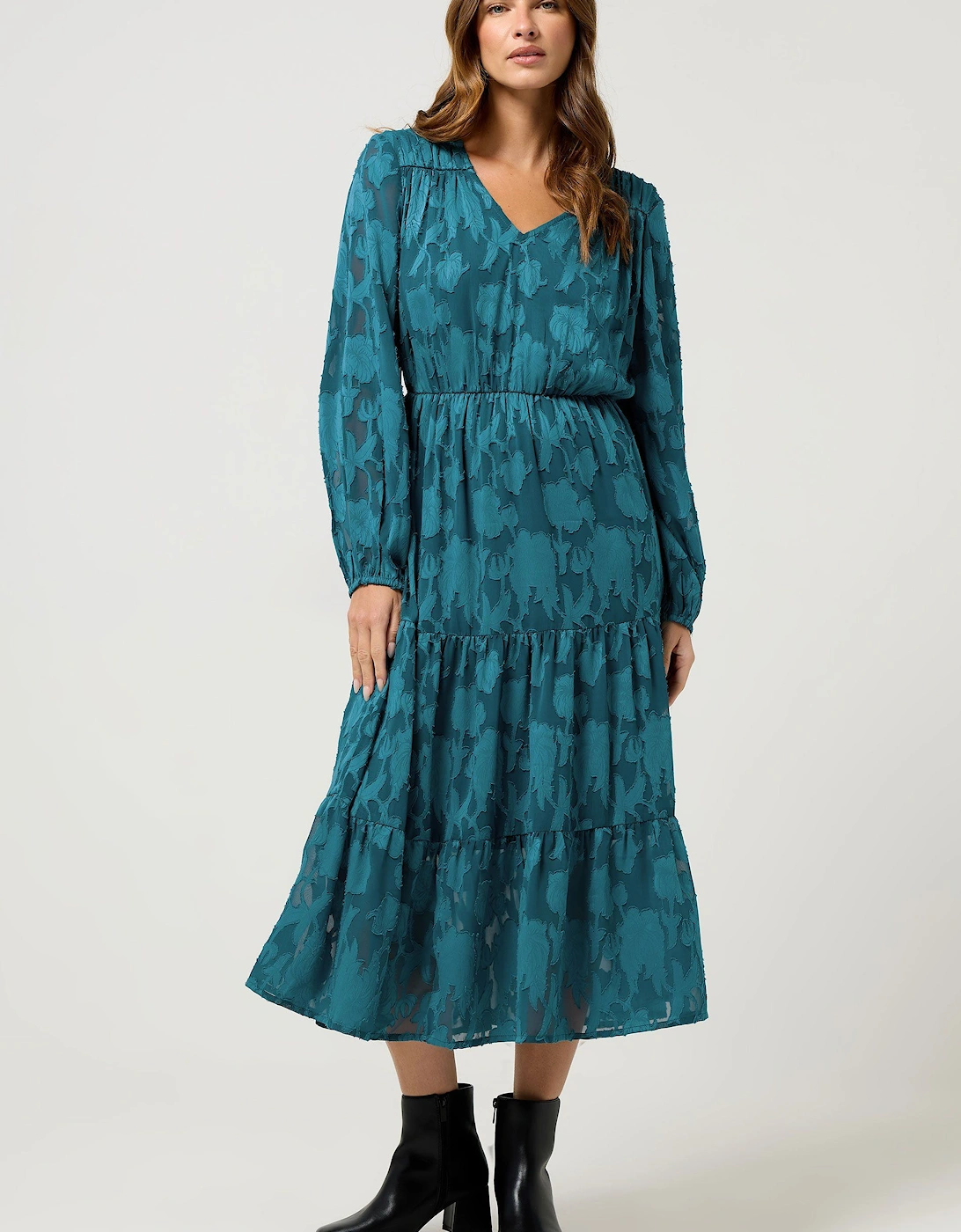 Floral Jacquard Boho Dress, 2 of 1