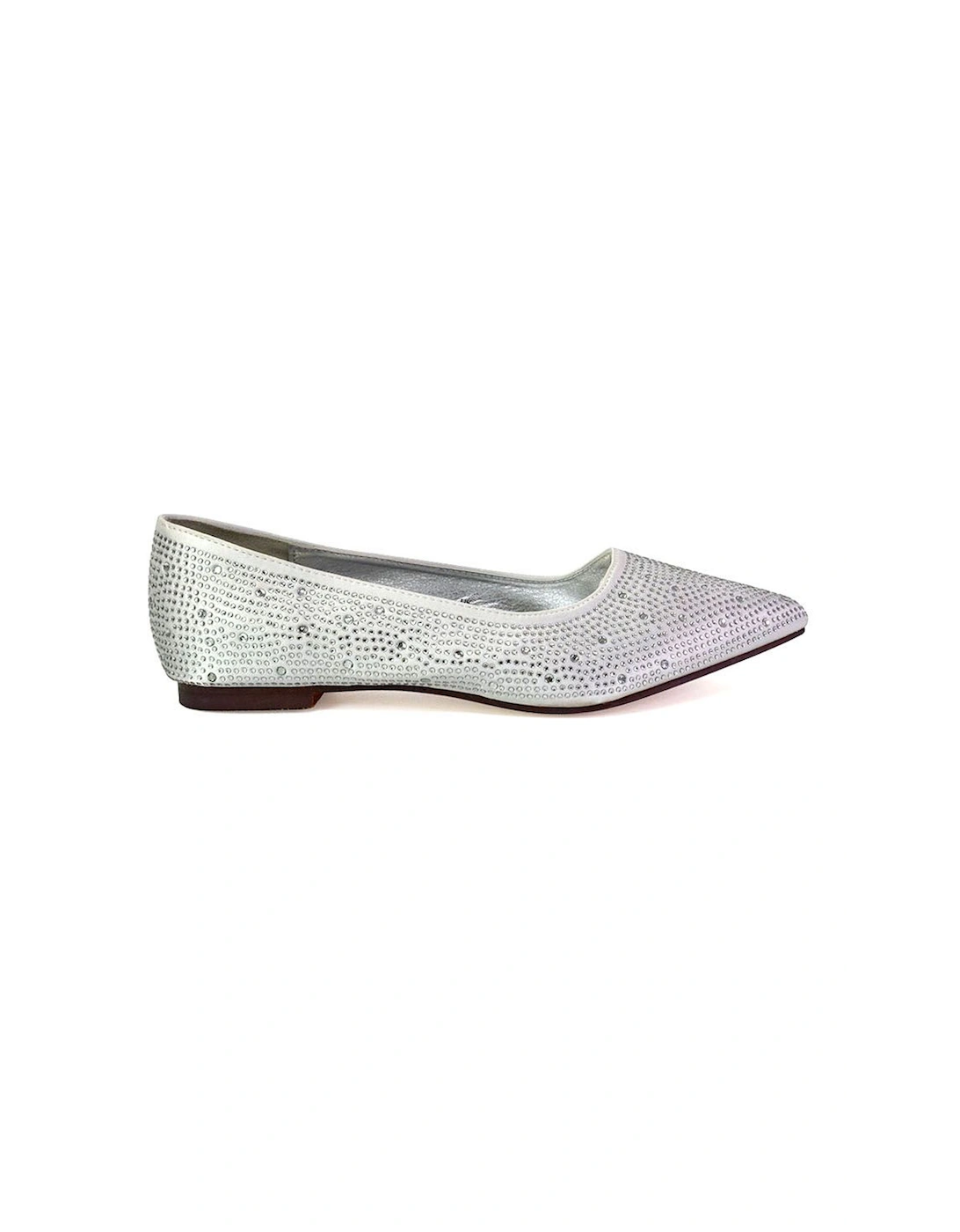 'Marshall' Bridal Shoes Flat Pointed Toe Sparkly Rhinestones Ballerina, 2 of 1